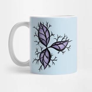 Gothic plant abstract art purple blue and black Mug